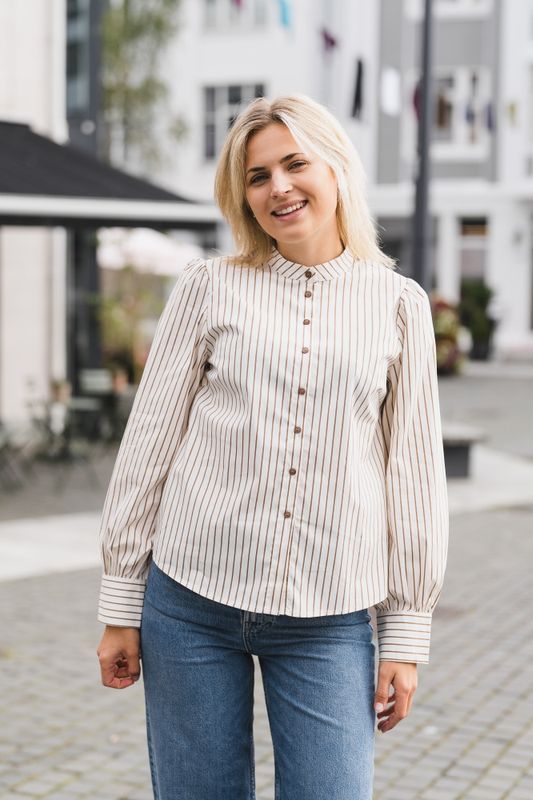 Sigrid Stripe Shirt Bone 