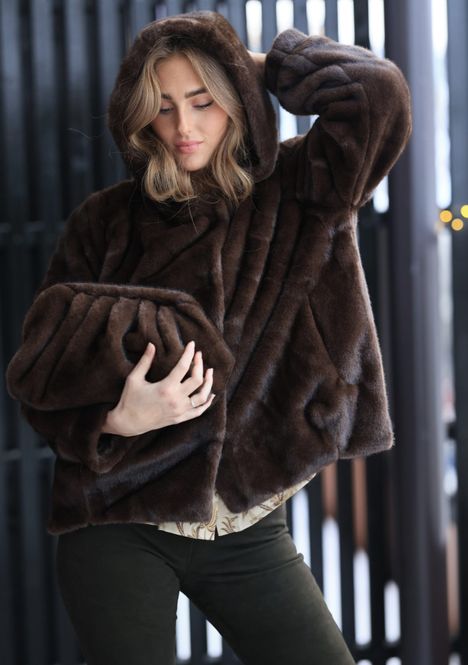 Hovedbilde Luxe Fur Clutch Cocoa