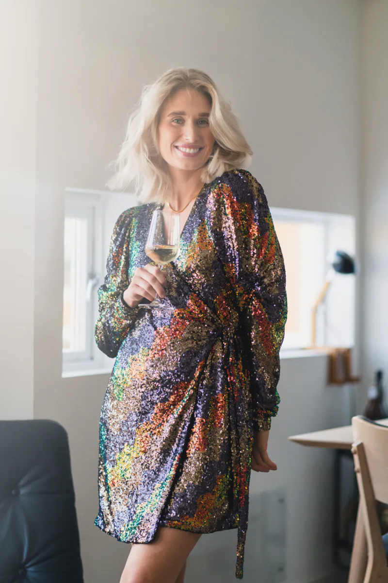 Ablina Wrap Dress Multi Sequince