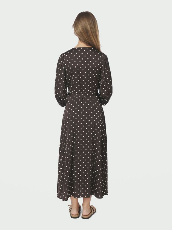 Malinga Dot Dress Dark Brown 