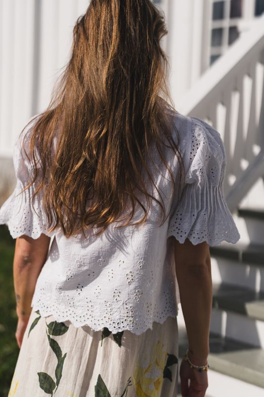 Talise Emb Blouse White 