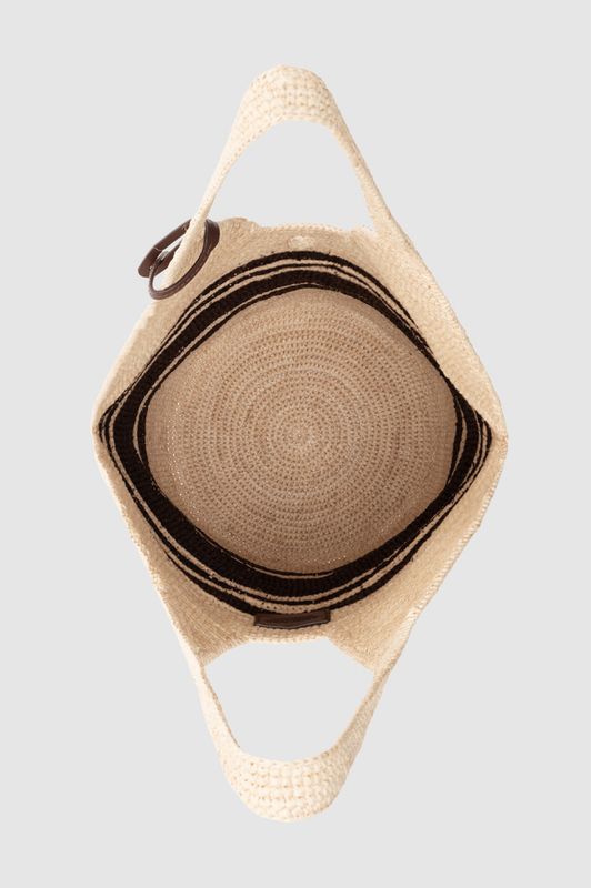 Leah Stripes Hobo Raphia Natural/Brown 