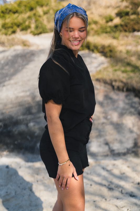 Odesa Linen Blouse Black