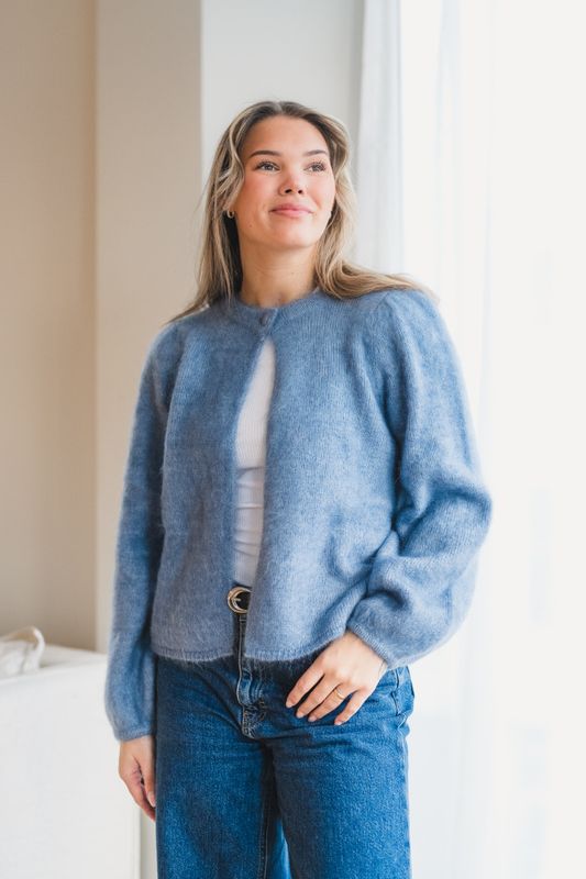 Amelia Chunky Cardigan Denim Blue 