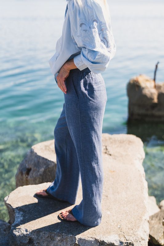 Pennie Ginia HW Pants V Indigo Melange 
