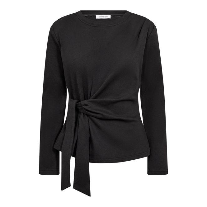 Hovedbilde Oriane LS Pleat Tie Tee Black 