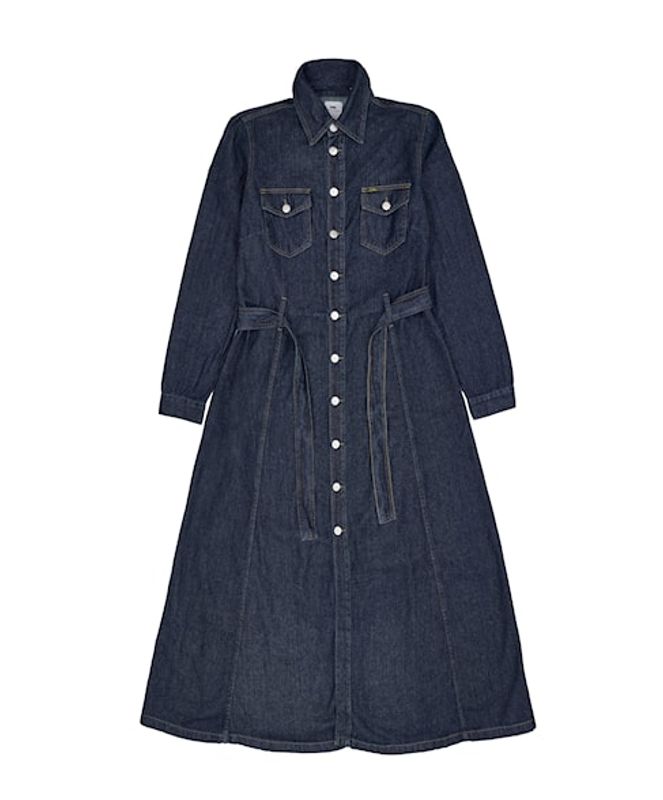 Elisa Belted Midi Dress Rinse