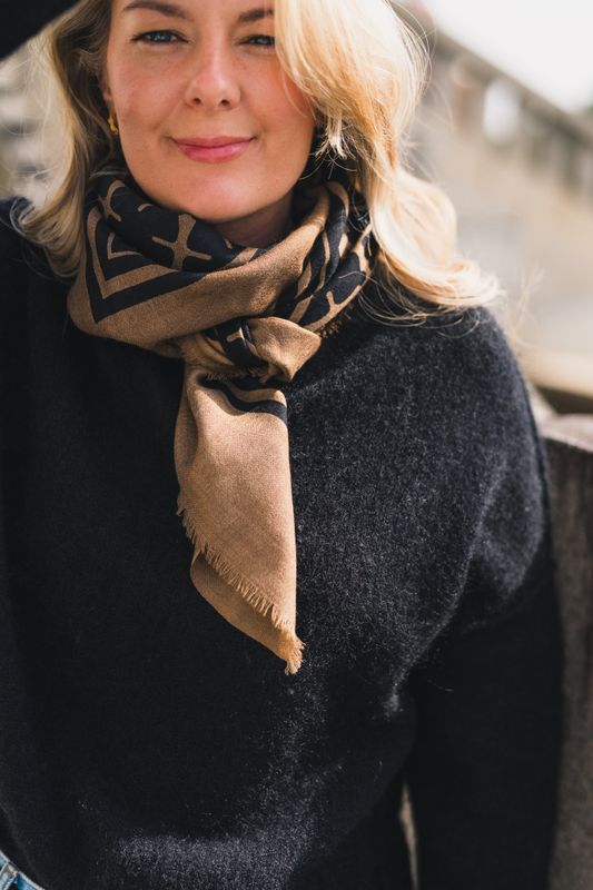 Cornelis Wool Scarf Light Brown 
