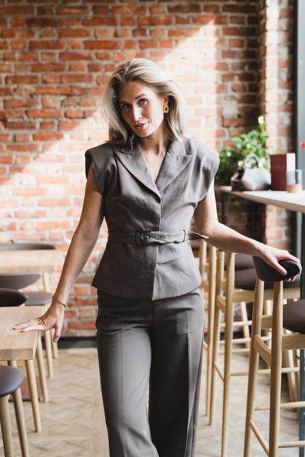 Hovedbilde Beverly Waistcoat Taupe Brown 