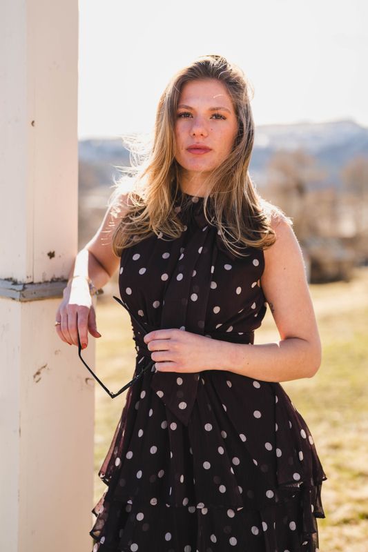 Marli Big Dot Dress Brown 