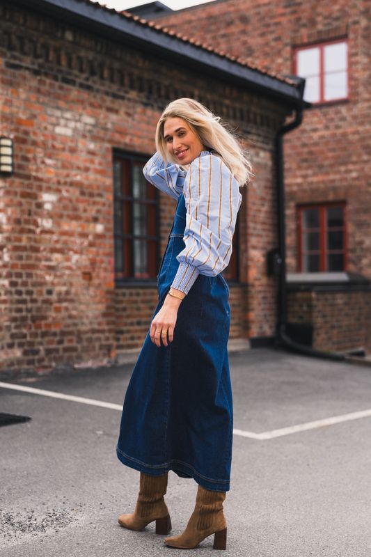 Tyler Denim Long Dress Denim Blue 