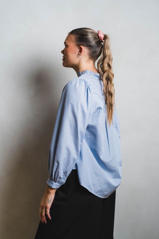 Barba Striped Blouse Light Blue 