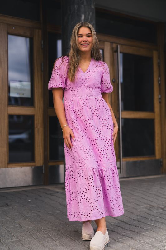 Naya Anglaise Pleat Dress Orchid 