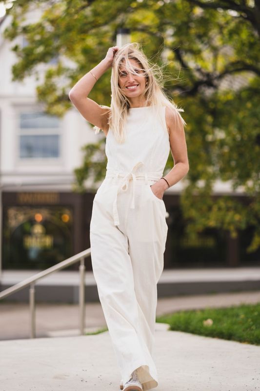 Boatneck Jumpsuit Natural 