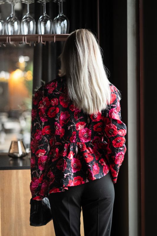 Poppina LS Top Black Poppina Aop 