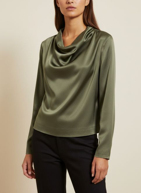 Hovedbilde Beverly Satin Top Moss Green 