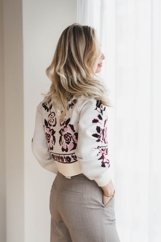 Reno LS Knit Cardigan Pristine Reno Aop 