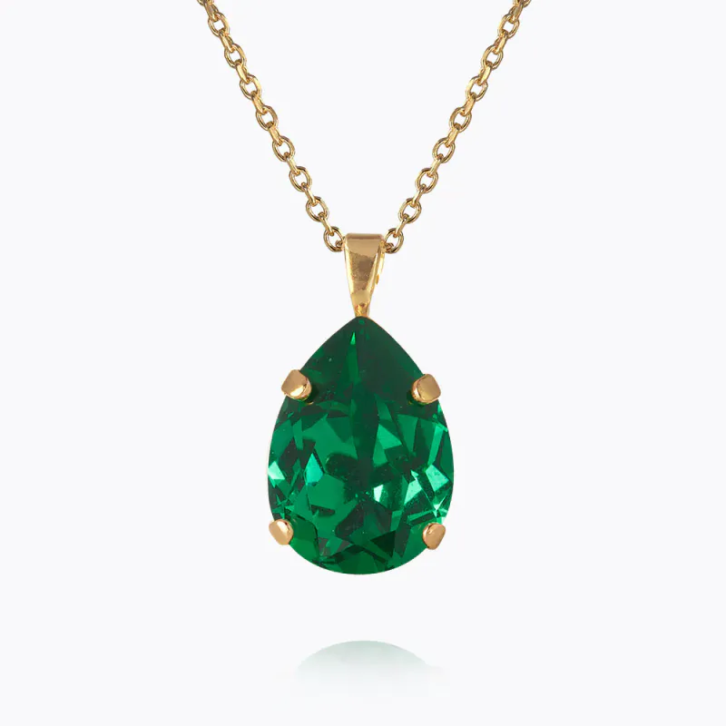 Mini Drop Necklace Gold Majestic Green 