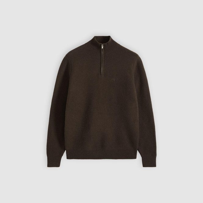 Hovedbilde Quarter Zip Sweater Hot Fudge Heather