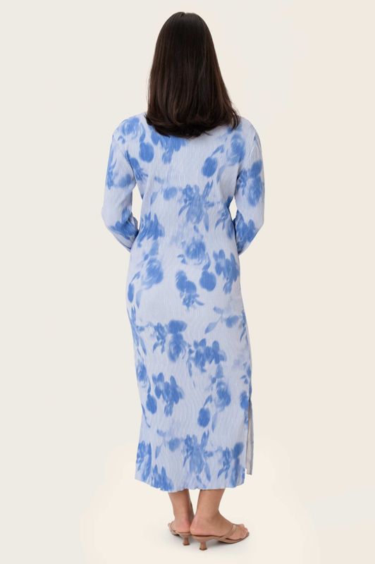 Odaic Dress Abstract Blue Flower Print