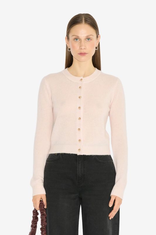 W. Cashmere Cardigan Light Pink 