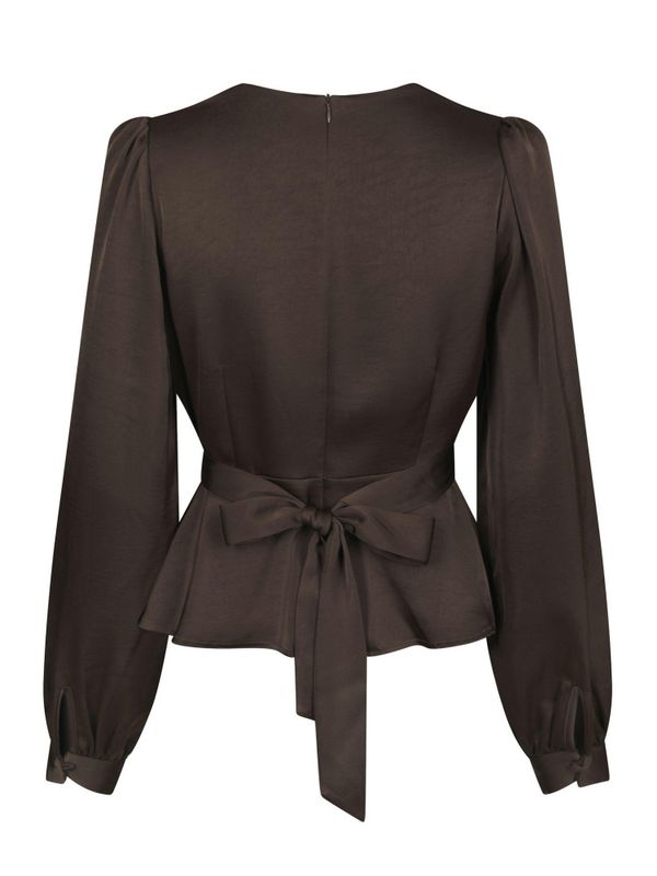Rista Heavy Sateen Blouse Dark Brown 
