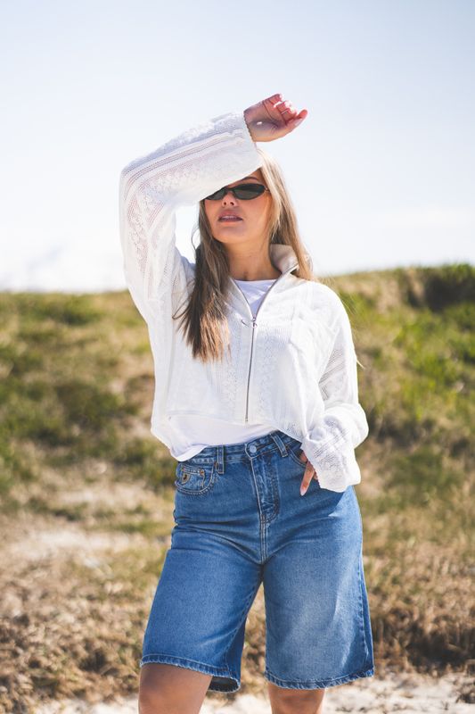 Tine Crochet Cardigan Ecru 