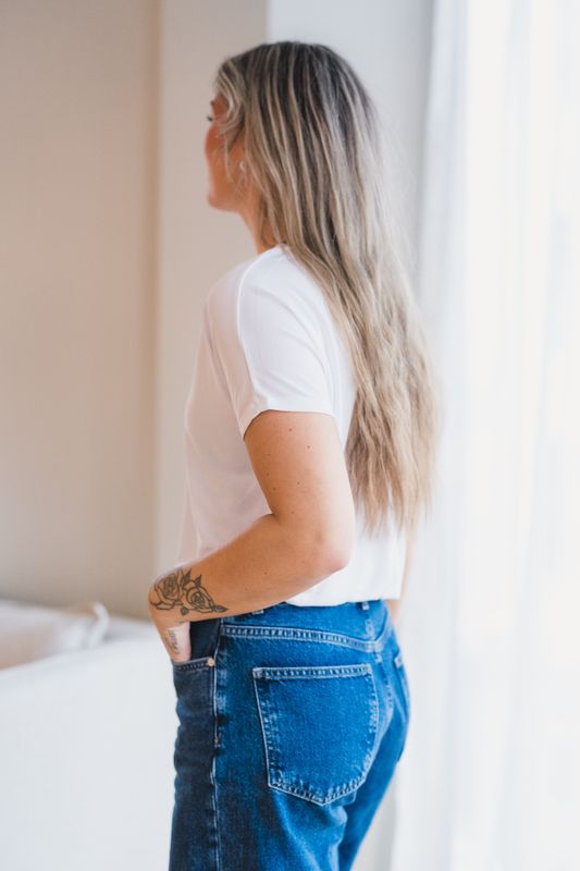 Fenya Modal V Neck Tee Bright White 