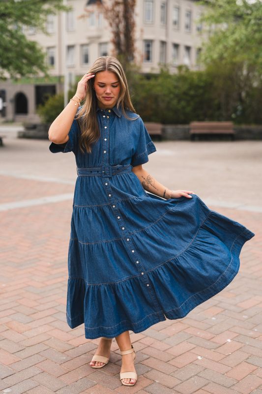 Denim Shirt Dress French Blue 