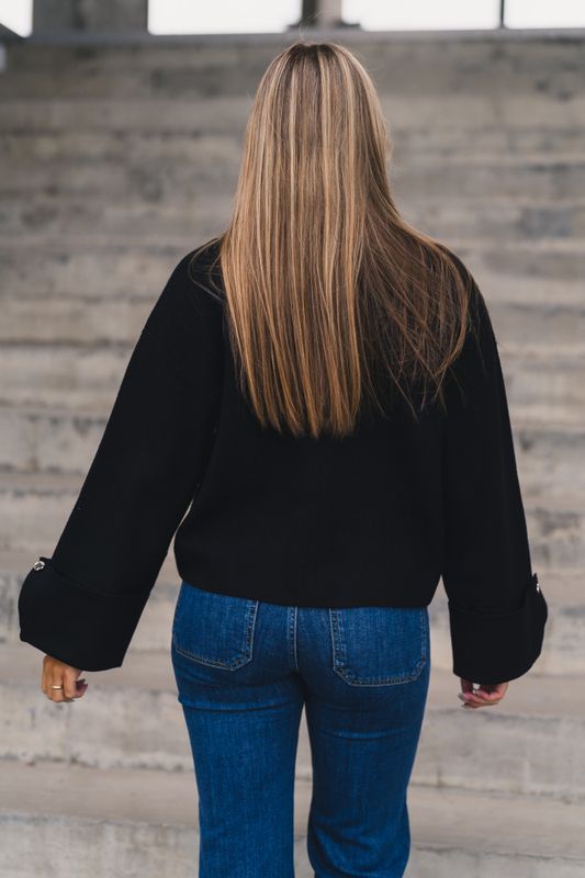 Atari Rib Cardigan Black 