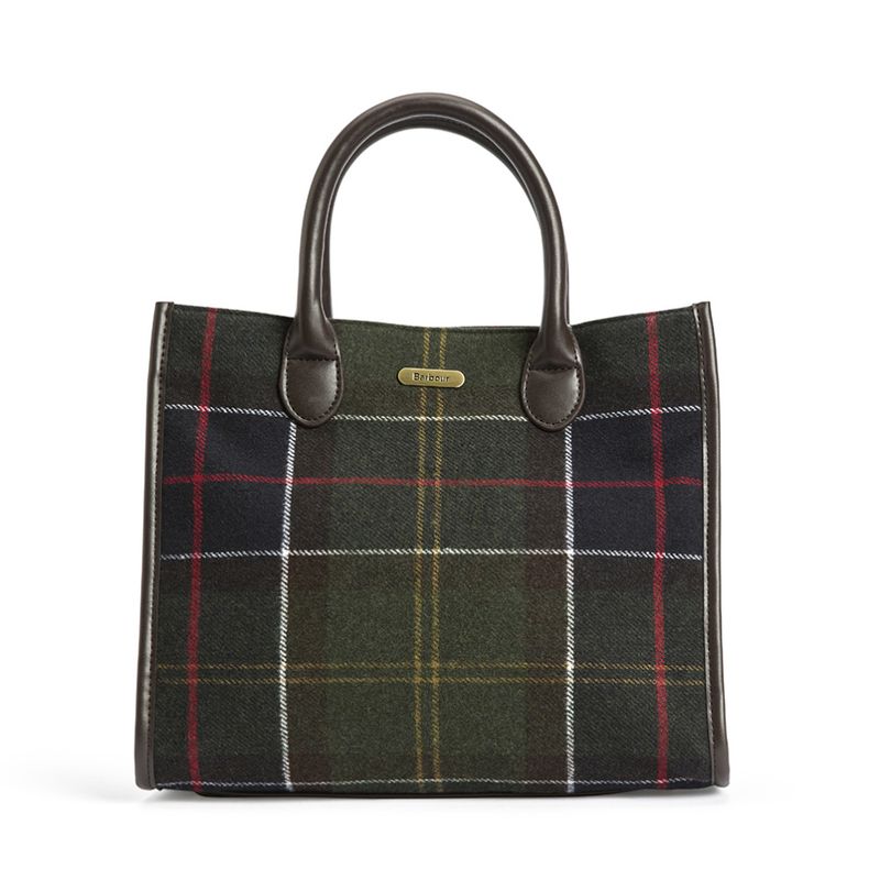 Barrhill Tartan Tote Bag Olive 