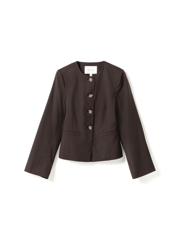 Kasaundra LS Blazer Chocolate 