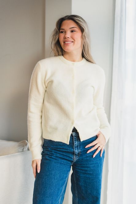 Hovedbilde Nor Short Cardigan 7355 Ethereal Green 