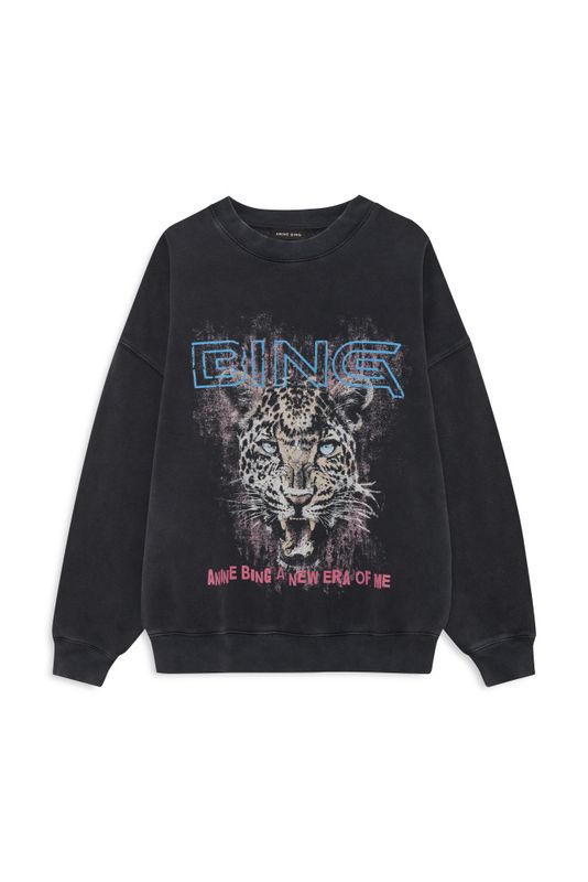 Miles Sweatshirt Leo Muse Washed Black 