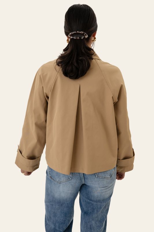 Avaic Short Trenchcoat Dark Beige 