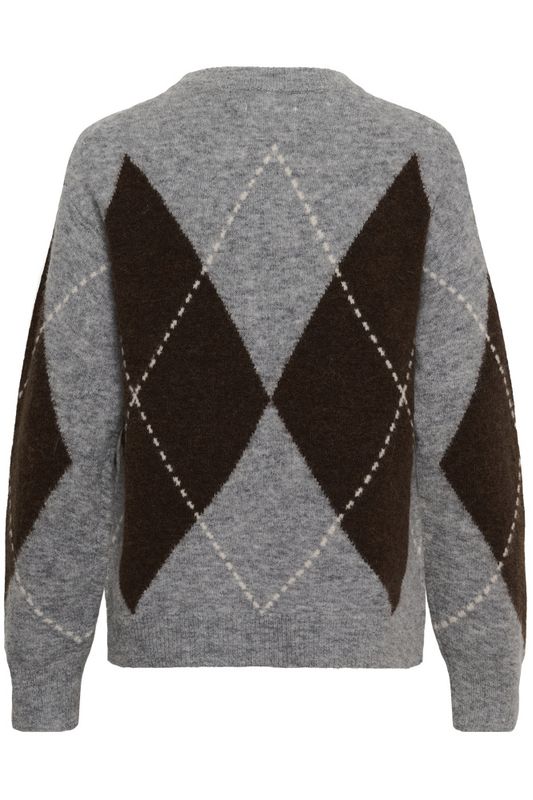 Sorayas Pullover Brown/Grey Check 