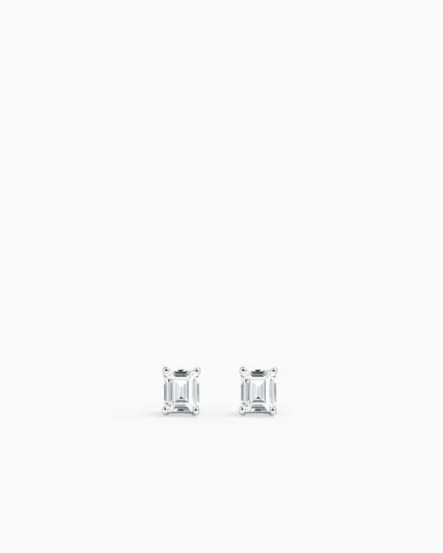 Emerald Studs Small Silver