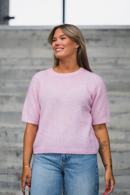 Enya SS Knit Pullover Pink Lady 