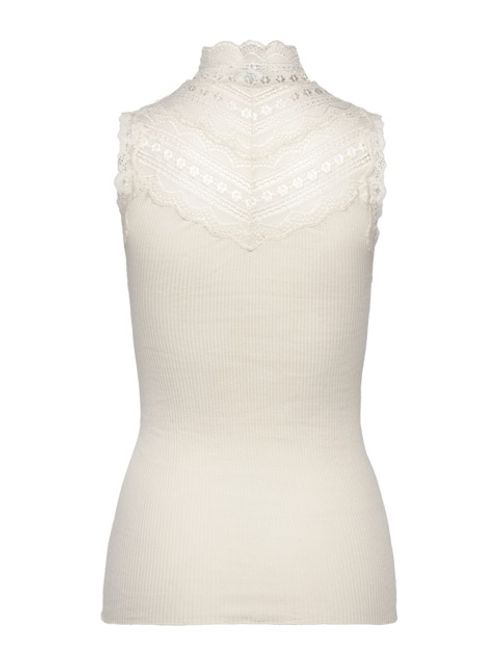 Hovedbilde Benita Silk SL Turtleneck Lace Top Ivory 