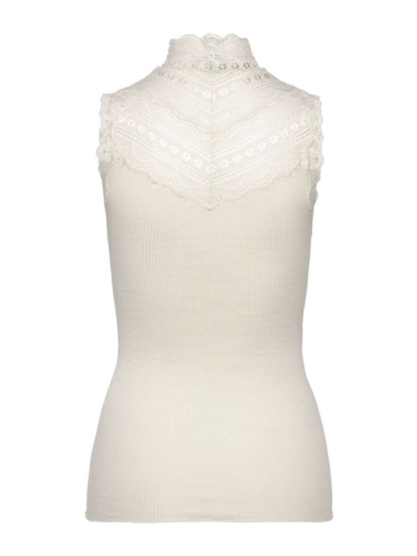 Benita Silk SL Turtleneck Lace Top Ivory 