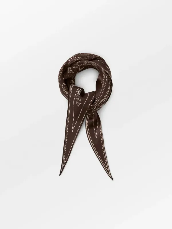 Dotted Flora Diamond Scarf Hot Fudge Brown