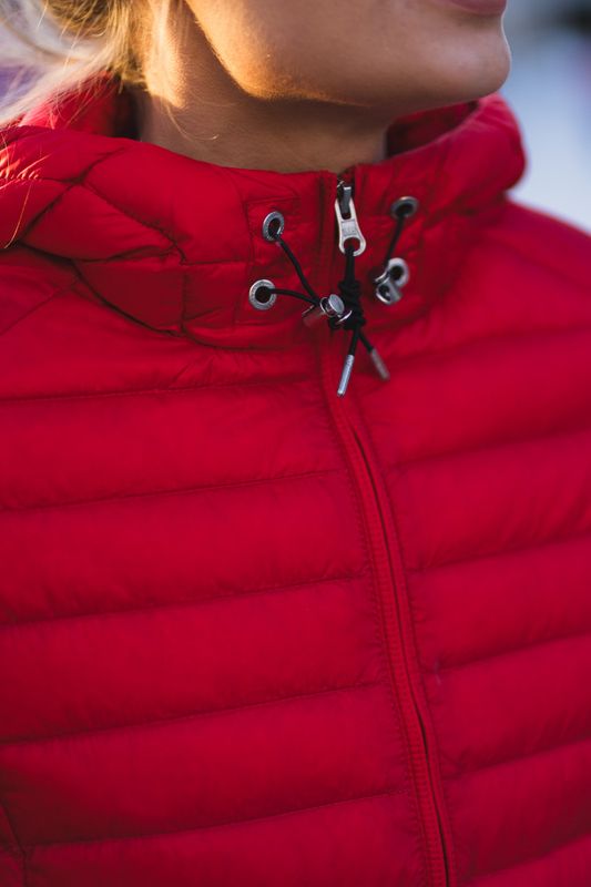 Rory Hooded Down Jacket Cherry Red 