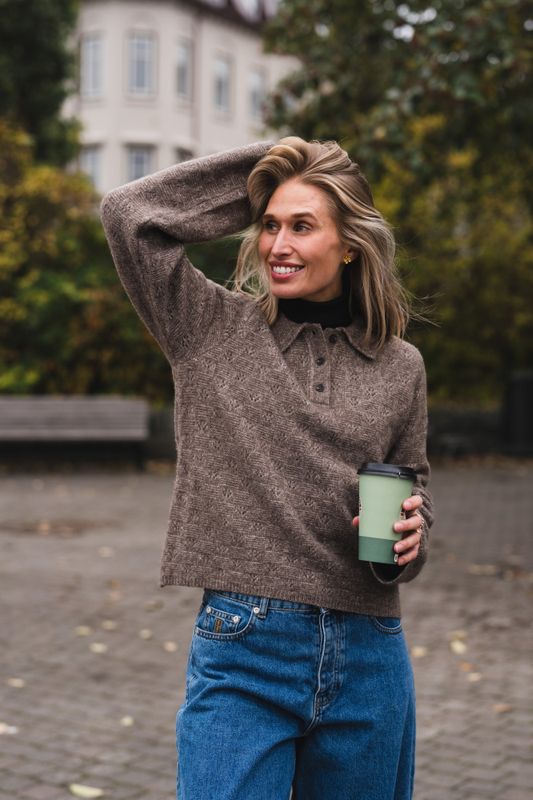 Jackie Polo Sweater Taupe 