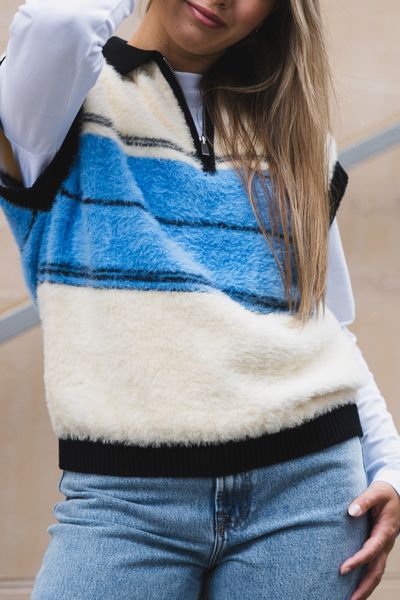 Hovedbilde Sky Knit Waistcoat Black/Blue 