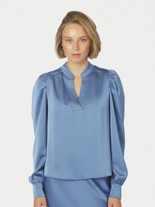 Hovedbilde Rosslyn Heavy Sateen Blouse Smoke Blue 