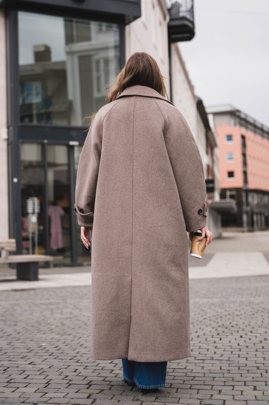 Keaton Wool Coat Taupe 