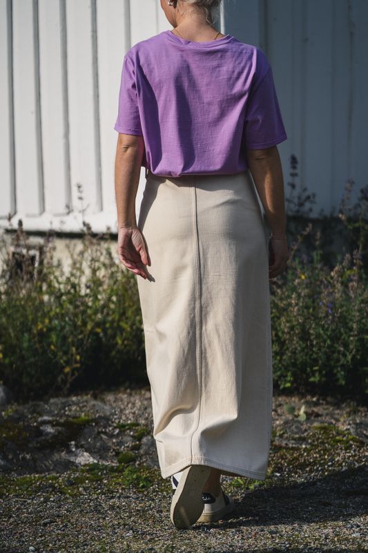Phelina Ida HW Denim Skirt Oatmeal 