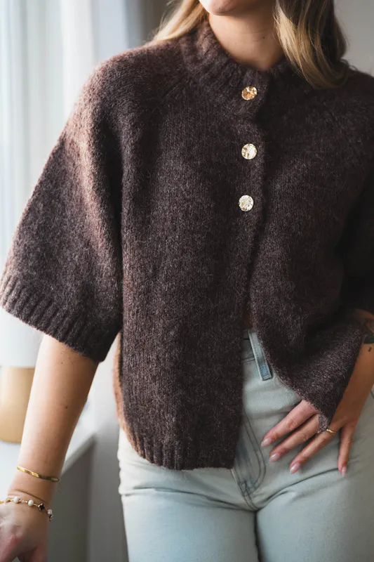 Benuta Fluffy Knit Cardigan Light Brown 