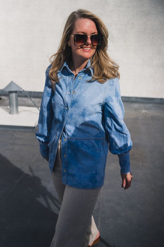 Bleach Denim Shirt Light Blue Stone 