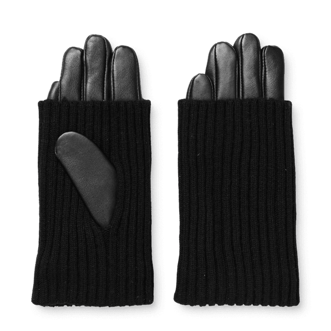Hovedbilde Leather Knit Gloves Black 